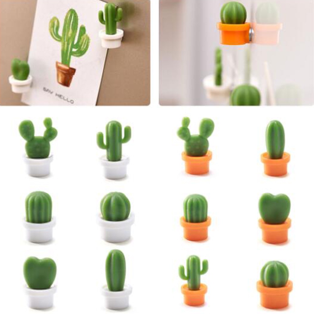 [ 6pcs/set Creative cactus fridge magnet Decoration for  Home kitchen Living Room Bedroom ]