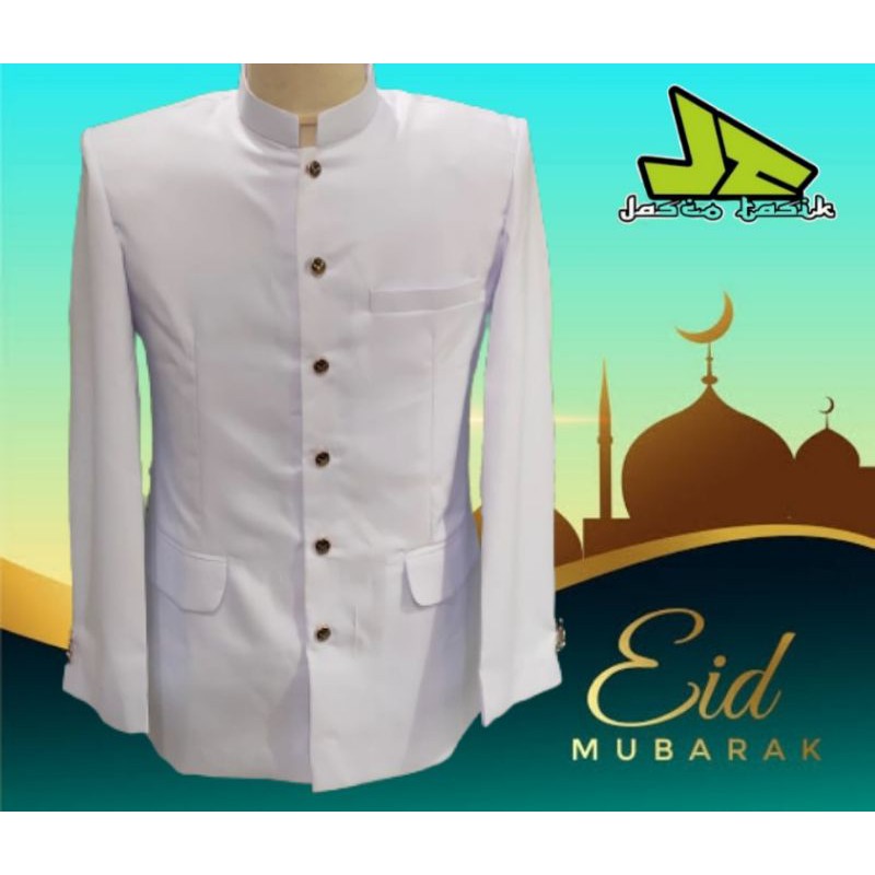 Jasko polos putih JascoTasik Jaskoko baju Koko Jasko Betawi asko Sunda baju takwa Atasan pria muslim