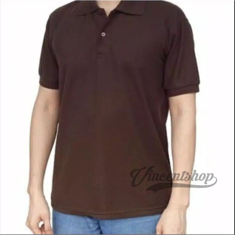 VNCENT.ID POLO SHIRT PRIA / Kaos Polo Pria / Kaos Berkerah Pria / Kaos Polos-COKLAT
