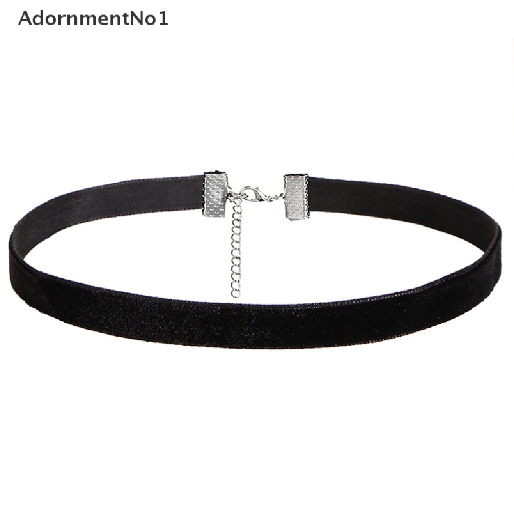 (AdornmentNo1) Kalung Choker Velvet Stretch Klasik Gaya Gothic Untuk Wanita