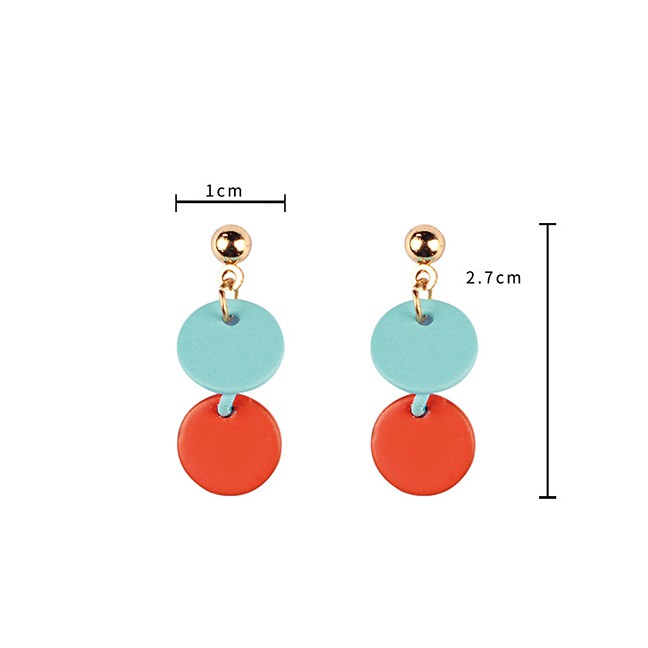 LRC Anting Tusuk Simple Round Shape Decorated Earrings