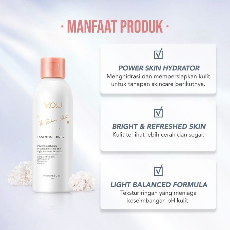 Kosmetik You The Radiance White Essential Toner / Toner Wajah 100 g