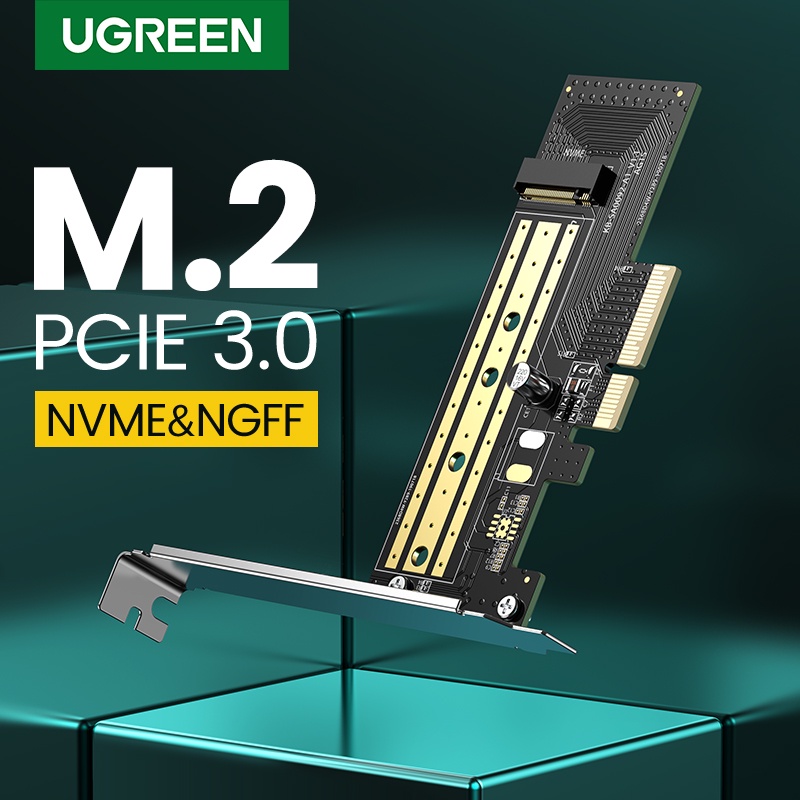 Ugreen Adapter PCIE Ke M2 NVMe M.2 PCI Express 32Gbps PCI-E Card x4 / 8 / 16 M &amp; B Key Tambahan Untuk Komputer