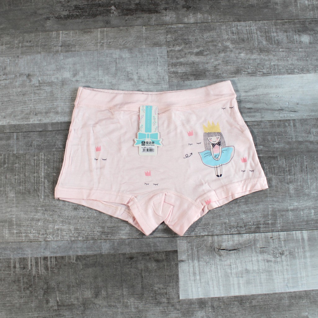 Boxer anak perempuan bahan katun impor isi 4 dengan ziplock pouch Celana dalam boxer anak cewe lucu