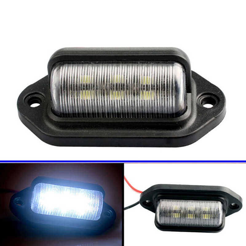 (LUCKID) 1pc Lampu LED 6smd 12V Tahan Air Untuk Plat Nomor Mobil / Truk / Trailer / Perahu