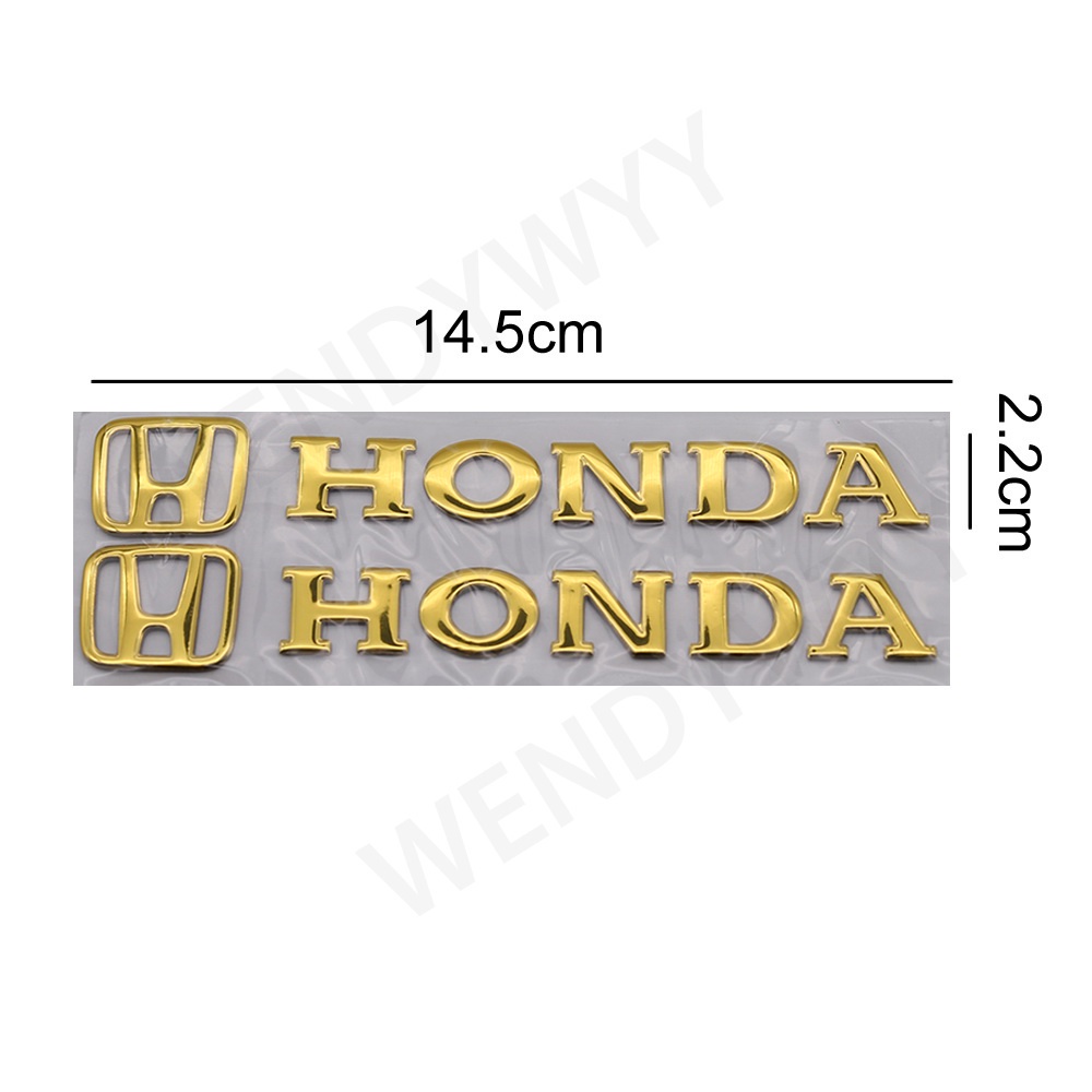 2pcs Stiker Emblem Badge 3D Lembut Anti Air Warna Gold / Silver / Merah Untuk Motor Honda