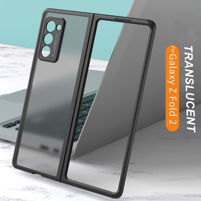 Case SAMSUNG Galaxy Z Fold 2 5G Frosted Translucent Case TPU Frame Hard Galaxy Z Fold2 5G