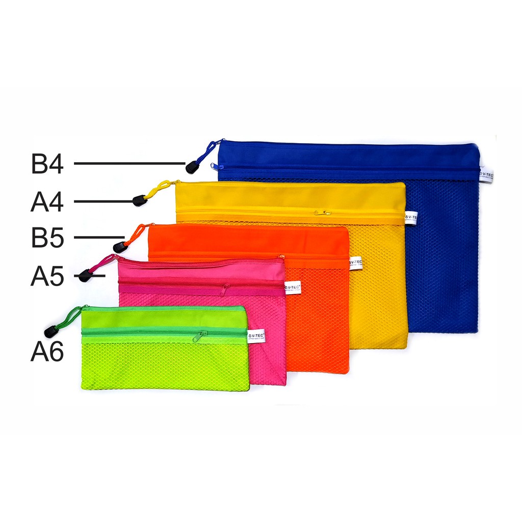 

V-TEC ZIPPER BAG TEMPAT PENSIL TYPE 6013 Uk A4, A5, A6, B4, B5