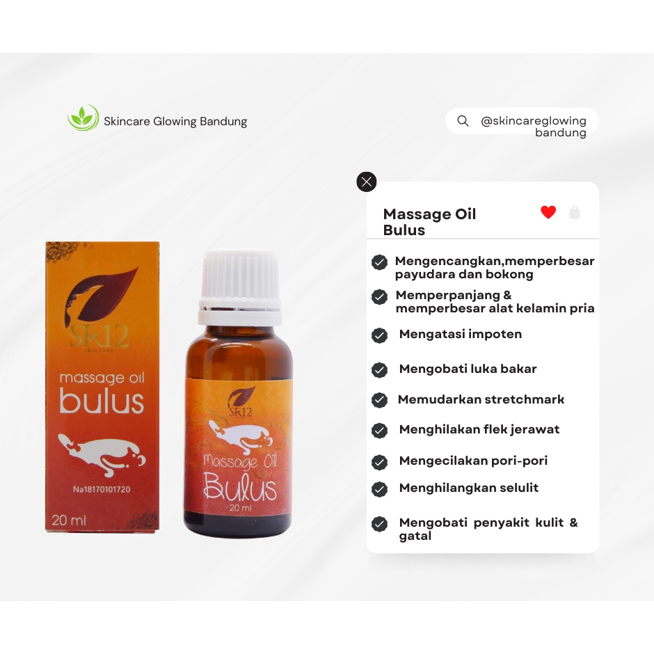 Minyak Bulus Pembesar Payudara Minyak Bulus SR12 20ml Minyak Bulus Pengencang Payudara Aroma Melati