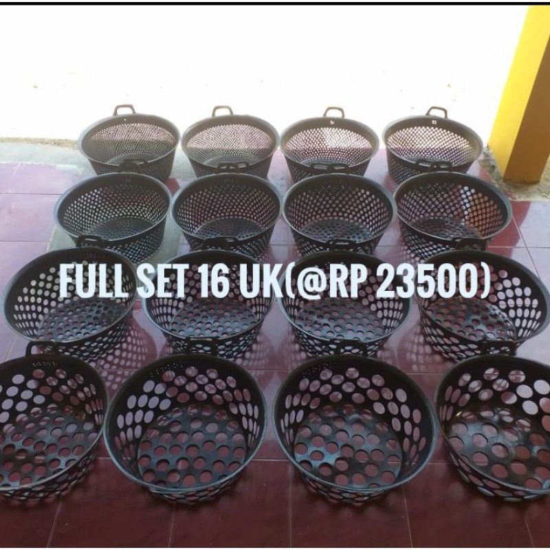 EMBER SORTIR IKAN FULL SET 16 UKURAN,EMBER SORTIR BIBIT IKAN SAMPAI IKAN KOMSUMSI,EMBER SORTIR IKAN