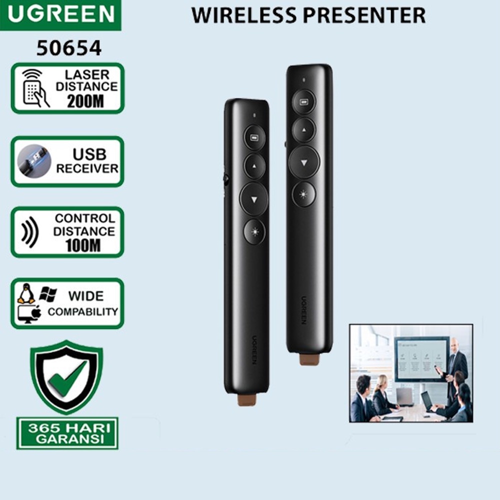 Jual UGREEN Wireless Pointer USB Laser Merah Presentasi Power Point ...