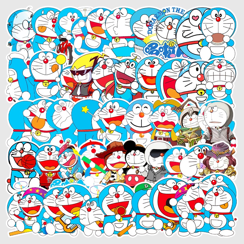 DORAEMON kartun graffiti sticker bagasi skuter gitar mobil dekorasi stiker