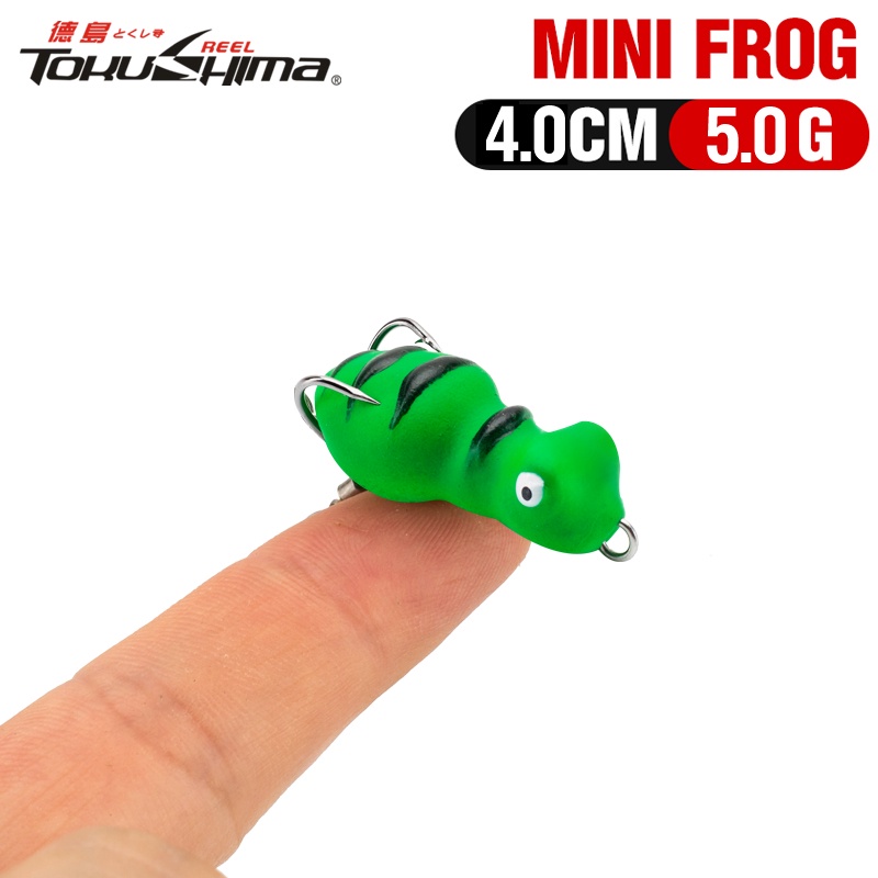 1 Pc Umpan Pancing Soft Bait Bentuk Katak Mata 3D 5 Warna Ukuran 4cm / 5g Dengan Kail Ganda