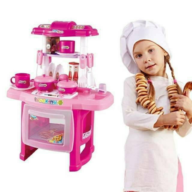 [FUNNY]Mainan Anak Kitchen Set Masak-Masak Lengkap Accs 24pcs Dan Ada Suara Memasak Seperti Asli