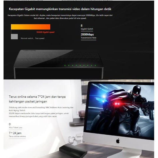 Tenda SG108 8-Port Gigabit Desktop Switch
