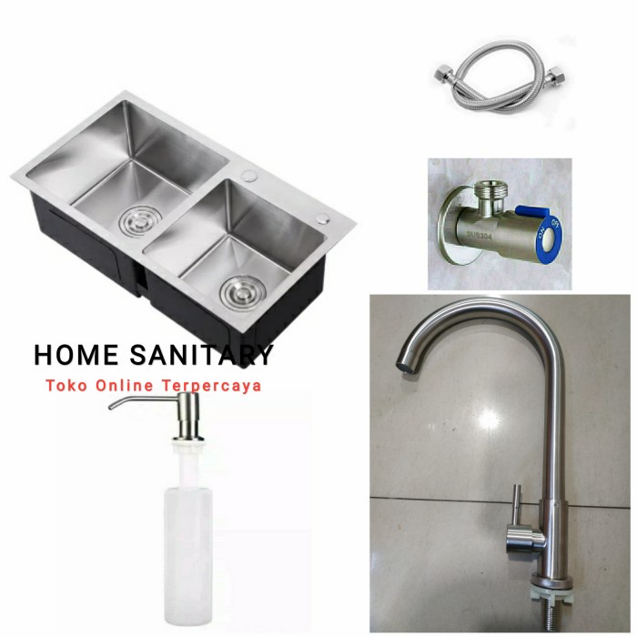 Wastafel - Kitchen Sink Stainless Steel 8245 Bak Cuci Piring 2 Lobang Inobe