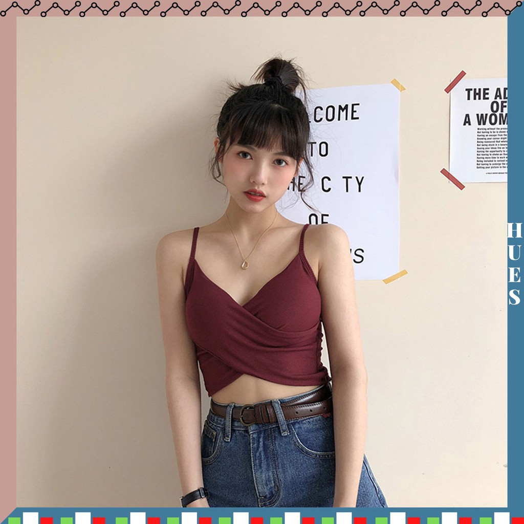 HUES.ID Tanktop fashion wanita Crop top Model silang pakaian dalam wanita 1050