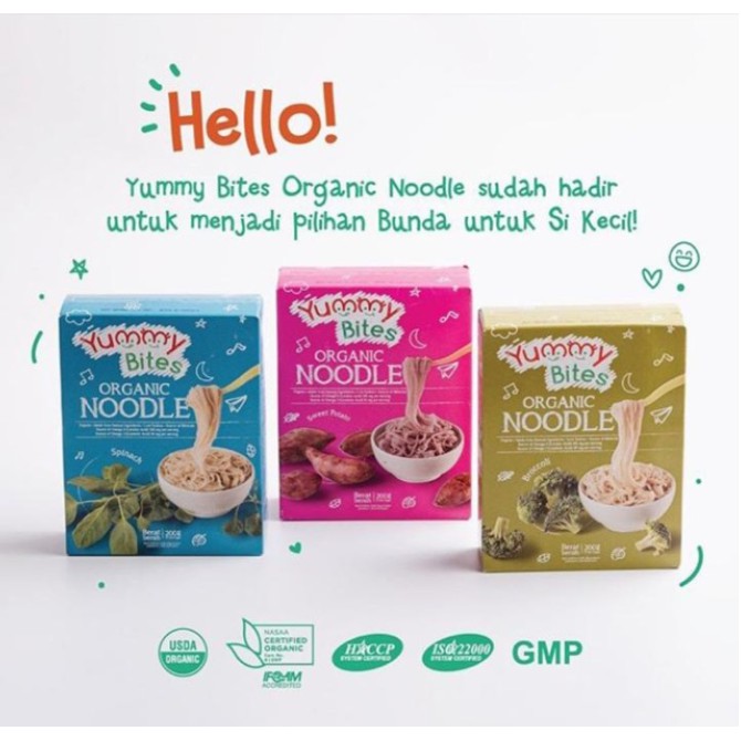 Yummy Bites Organic Noodle / Mie Bayi Organik / MPASI / Mie bayi mpasi