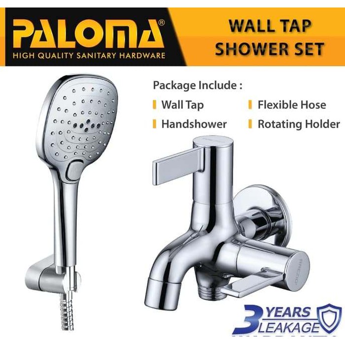 PALOMA FCBZ 6176 SSP 2304 Paket Keran Cabang Shower Set Mandi Tembok