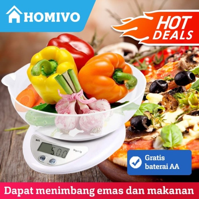 Star Home Timbangan Dapur Digital dengan Mangkok Kapasitas 5 Kg