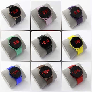 Jam Tangan LED Pria Wanita Unisex Original Bulat Rubber Strap Model Korea