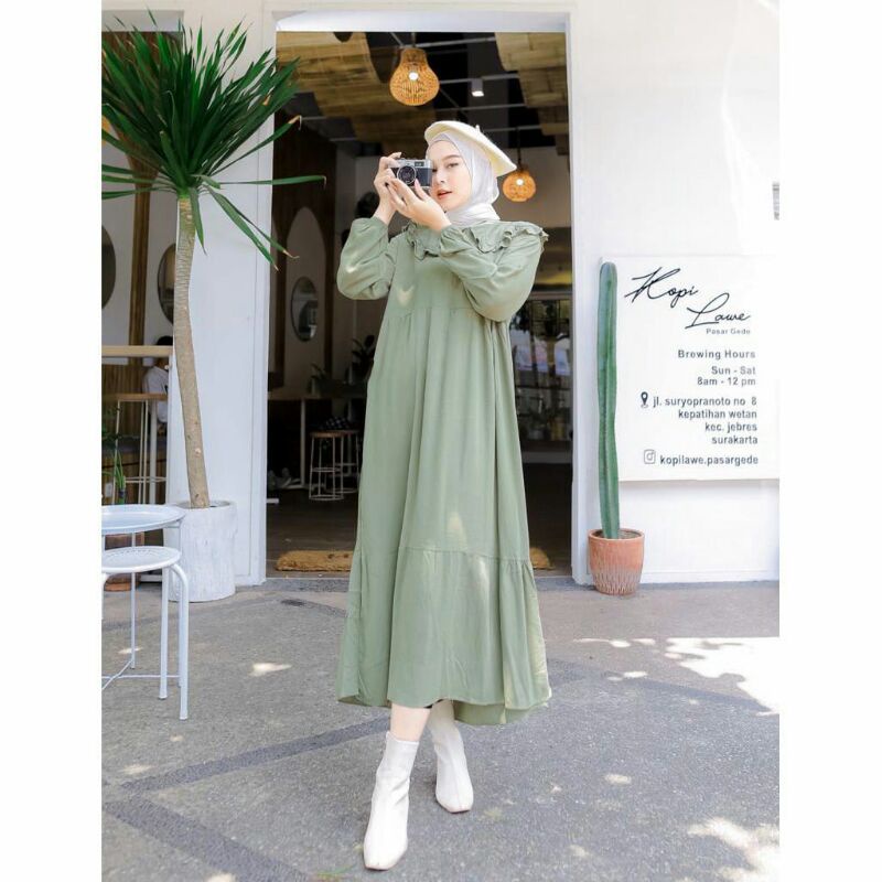 DRESS POLOS/ TUNIK MIDI/ MARITA TUNIK/ DRESS MUSLIM/ DREES KOREA