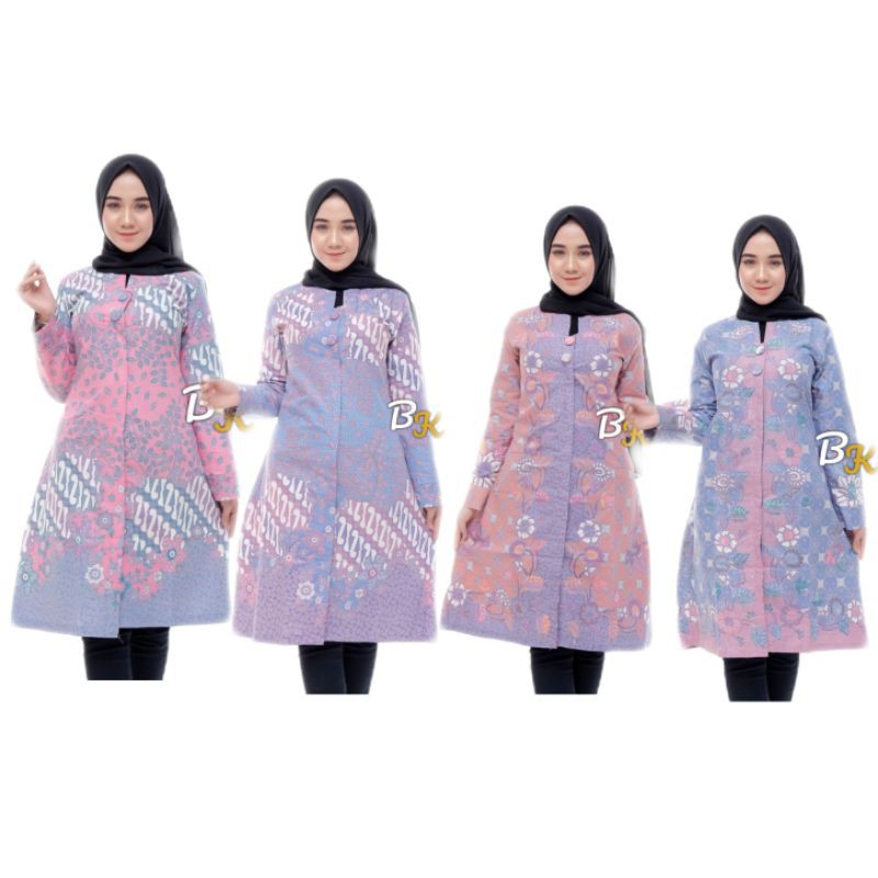 #Bayardirumah Tunik batik Wanita M L XL XXL Jumbo (motif bunga soft)