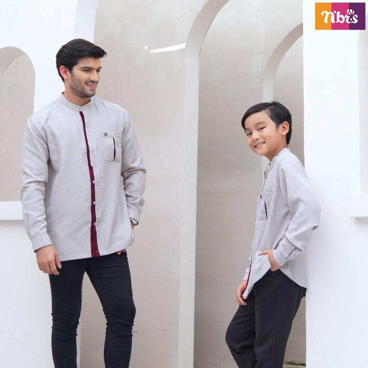 NKC 04 DAN NKCA 04 BAJU KOKO ATASAN AYAH DAN ANAK LENGAN PANJANG NIBRAS TANPA CELANA