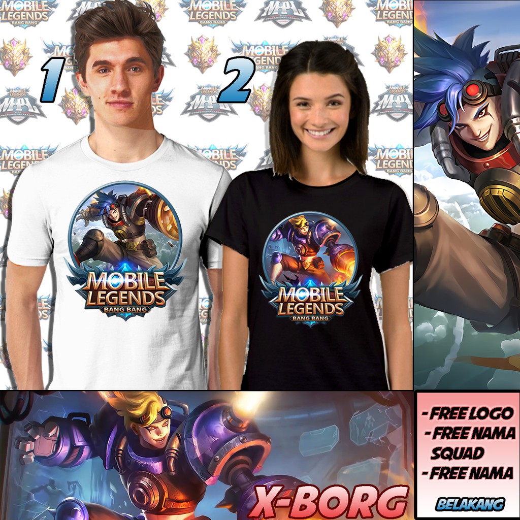X BORG KAOS MOBILE LEGENDS MLBB DISTRO COMBED 30S ANAK DEWASA JUMBO Shopee Indonesia