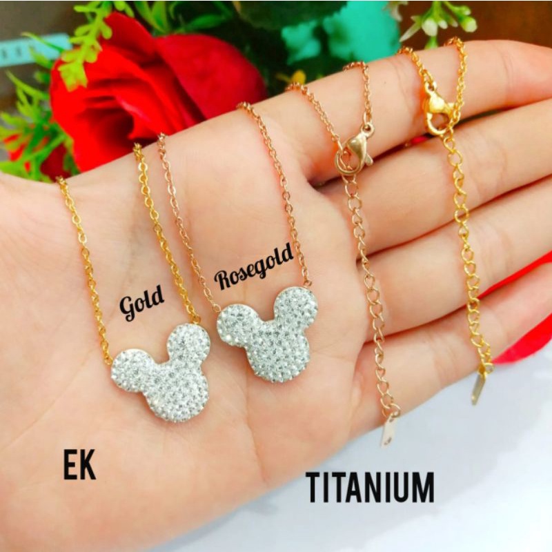 COD || Kalung Micky TITANIUM premium gaya remaja TIDAK LUNTUR, TIDAK KARAT