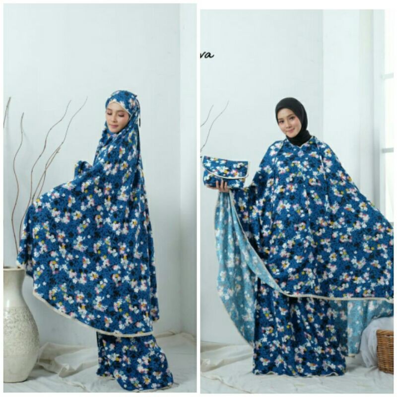 Mukena Zeva 2in1 ponco resleting hijab