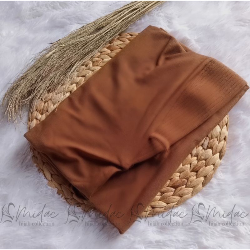 (AL-DHANS BERGO PED) HIJAB INSTAN BERGO PAD - JILBAB BERGO AD - JERSEY IRISH-Coffe