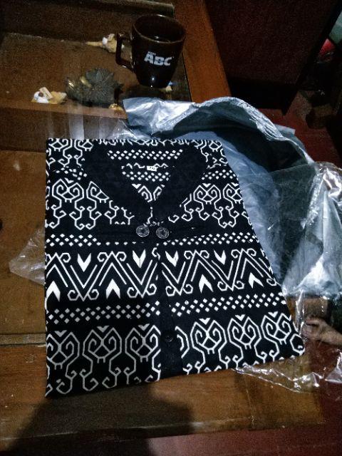 Kemeja Batik Lengan Panjang 021  Hem Batik Murah Seno Sogan Bakung Padi Manggar