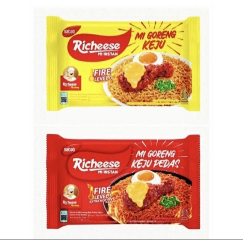 

Richeese mie instant level 0, level 3 dan ramen keju Richeese mi instan