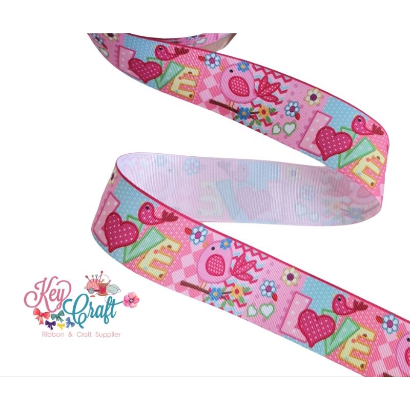 

Pita Grossgrain motif Birds Cartoon size 3,8cm