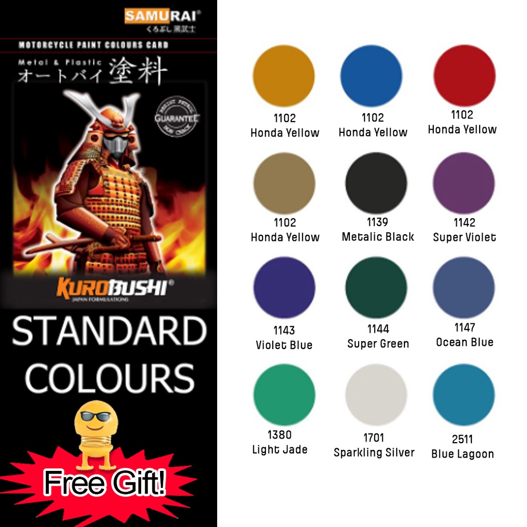Pilox Cat Samurai Paint Warna Metallic  400 ml - Red Green Blue Sparkling Gold Silver Metallic Black