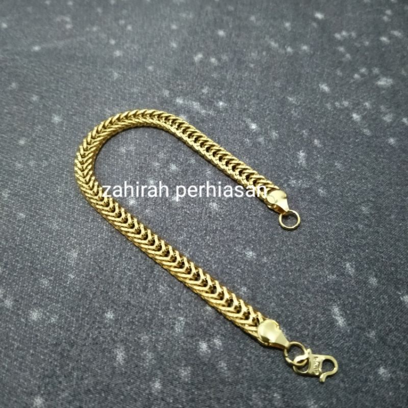 GELANG TANGAN WANITA TIKAR RANTAI ASLI TITANIUM ANTI LUNTUR