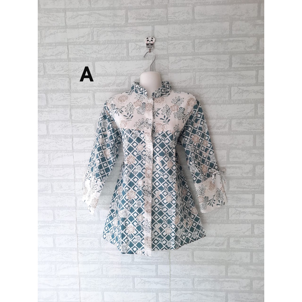 blouse kerja batik berkancing