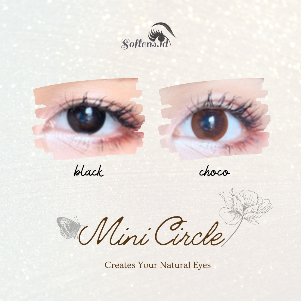 Kitty Kawaii Mini Circle Soflens Black and Choco bisa Minus
