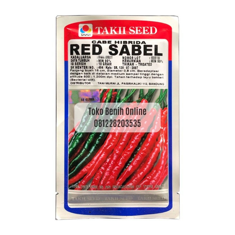BENIH CABE KERITING - RED SABEL - 10 gram - Takii Seed - Benih sayuran red kriss or twist 42 cabe