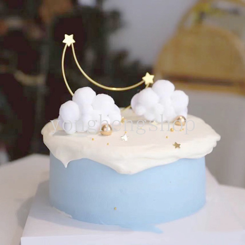 Topper Kue Bentuk Bulan Bintang Mahkota Bahan Besi Untuk Dekorasi Pesta Ulang Tahun Pernikahan Baby Shower