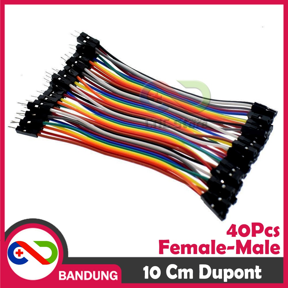 40PCS JUMPER CABLE KABEL 10CM MALE TO FEMALE DUPONT