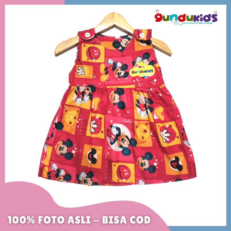 Pilih Motif / Dress kartun anak 1 tahun / bayi 0-12 bulan / kancing bahu catra / daster anak karakter / COD daster / dress karakter kancing 1-2 th / Dress anak bayi murah / lengan kutung / dress bayi perempuan-Mickey H