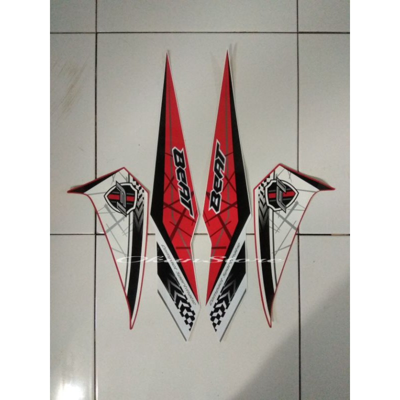stiker striping beat fi new esp 2016 putih merah