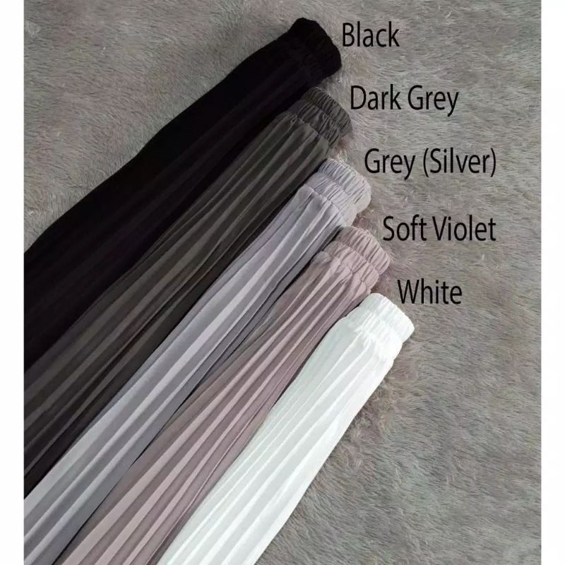 ROK WANITA PLISKET VARIASI KANCING DEPAN - BAHAN HYGET SYPER ( PREMIUM )-Soft violet