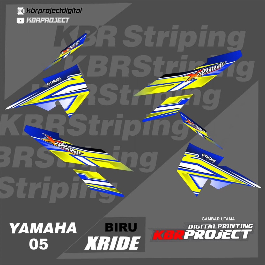 (COD) STIKER MOTOR XRIDE Sticker Variasi STRIPING LIST MOTOR YAMAHA XRIDE 05 RACING TERLARIS XRIDE