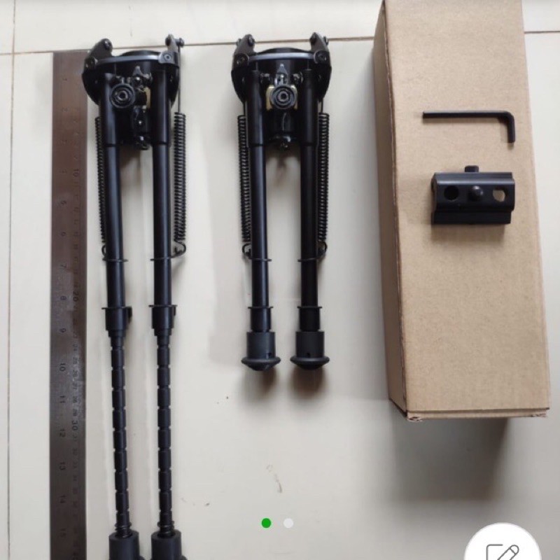 Bipod  Harris 40 cm sudah termasuk adapter rail + rail 7 cm