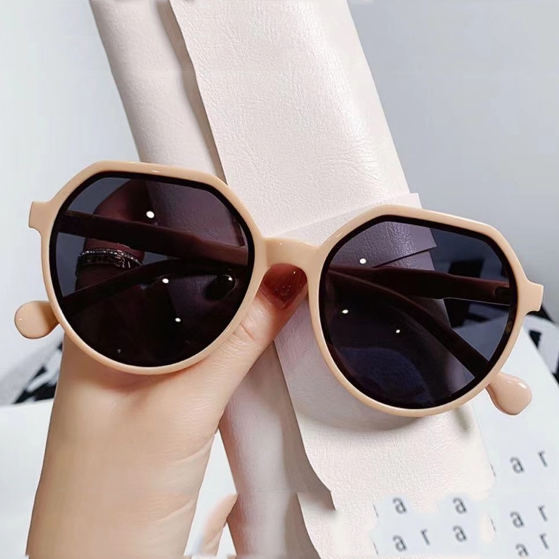 Kacamata Hitam Wanita Hexagon - Kacamata Elegan Retro Wanita Korean Style-Ka-61 Pink