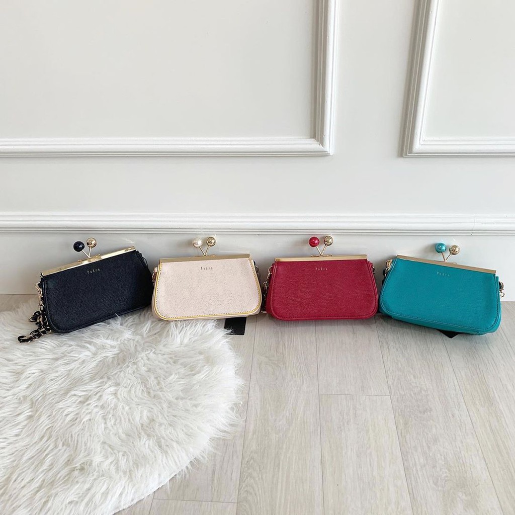 TAS SELEMPANG PEDRO KISS-LOCK LEATHER BAG WITH LIZARD EFFECT CROSSBODY SLINGBAG 01135