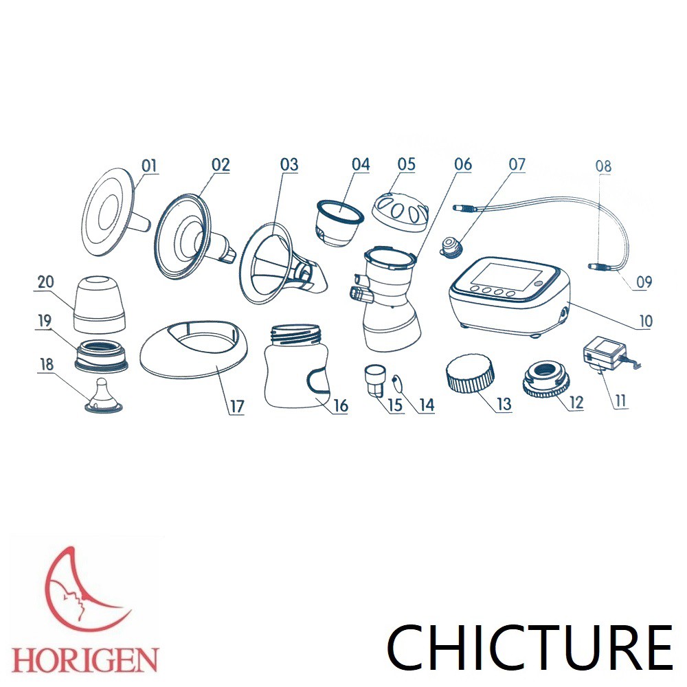 Horigen Chicture Rechargeable Double Electric Breastpump Pompa ASI